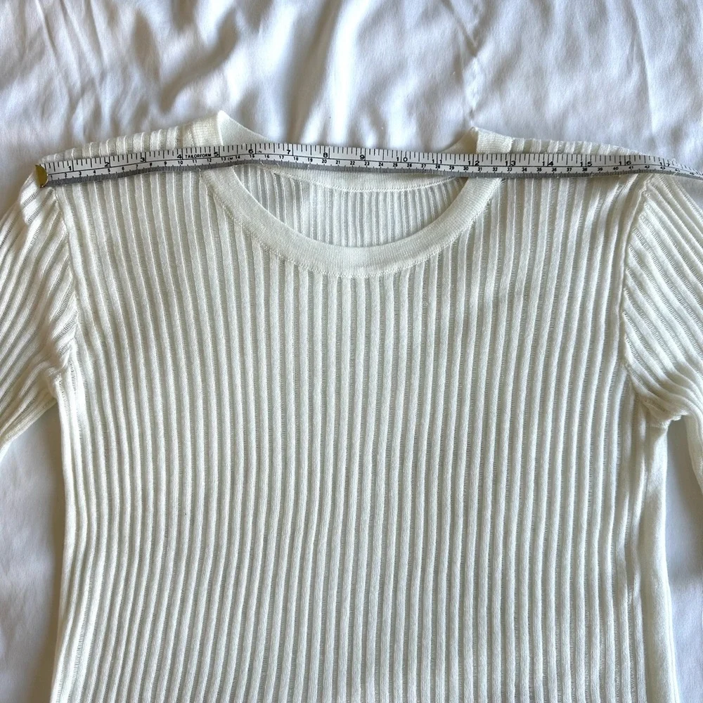 NWT Commense See Through Ribbed Knit Mesh Top - Picture 15 of 16